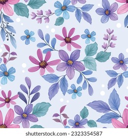 Beautiful flowers and leaf seamless pattern. Can be used for fabric textile wallpaper.