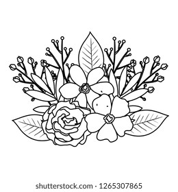 beautiful flowers and leafs decoration