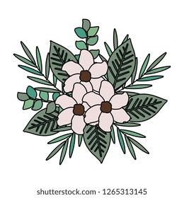 beautiful flowers and leafs decoration