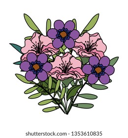 beautiful flowers and leafs decoration