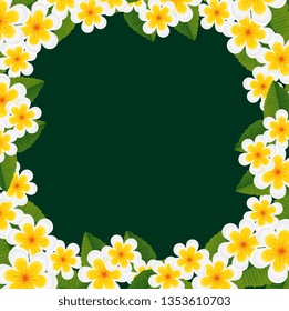 beautiful flowers and leafs square frame