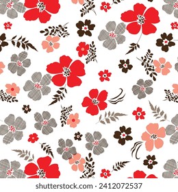 Schöne Blumen und Blätter Frühlingsmuster