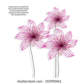 beautiful flowers linear text