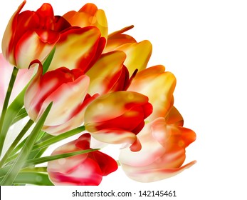 Beautiful flowers made with color filters. And also includes EPS 10 vector