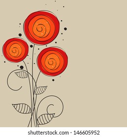 Beautiful flowers on abstract background.