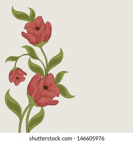 Beautiful flowers on abstract background.