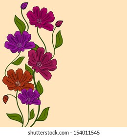 Beautiful flowers on abstract background. 