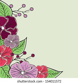 Beautiful flowers on abstract background. 