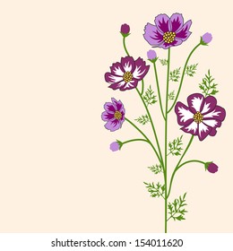 Beautiful flowers on abstract background. 