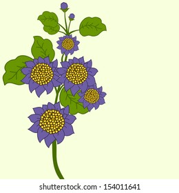 Beautiful flowers on abstract background. 