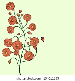 Beautiful flowers on abstract background. 