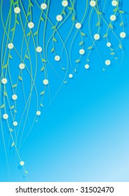 beautiful flowers  on a blue abstract background