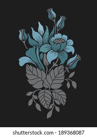 Beautiful flowers on the dark background.