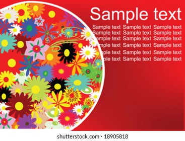 beautiful flowers on red background