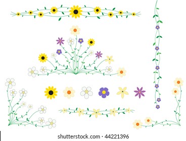 Beautiful flowers on small stalks, scenery for cards
