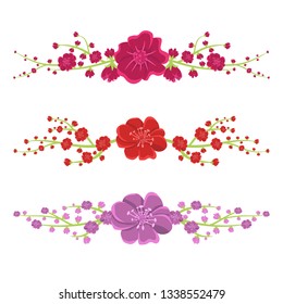 Beautiful flowers pack vector design illustration isolated on white background