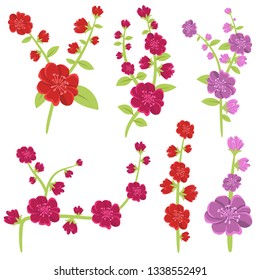 Beautiful flowers pack vector design illustration isolated on white background