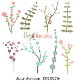 Beautiful flowers pack vector design illustration isolated on white background