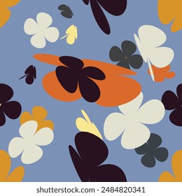 Beautiful Flowers Pattern Background With Simple Pretty, Little Floral Liberty Seamless Texture Background. Spring, Summer Romantic Blossom Flower Garden Seamless Pattern for Your Designs