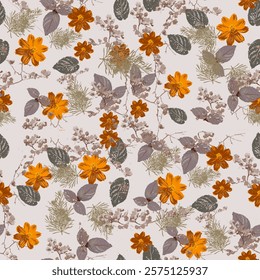 Beautiful Flowers pattern for fabric or decoration 