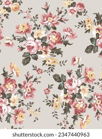 beautiful flowers pattern image for fabric textile or wallpaper