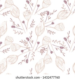 Beautiful flowers pattern on white background for celebration design. Natural vector illustration. Seamless floral pattern.