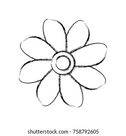 Beautiful flowers with petals icon vector illustration graphic design