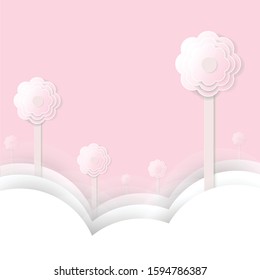 Beautiful Flowers in pink  Background,Vector