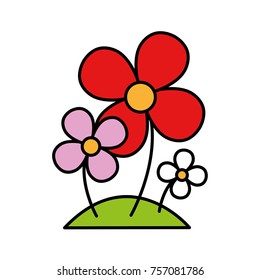 beautiful flowers plant with petals design