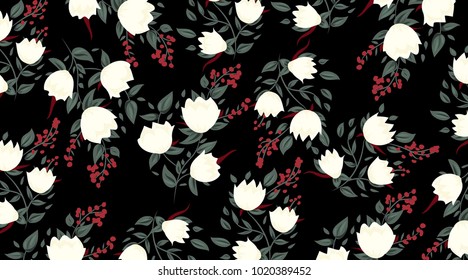 Beautiful flowers roses pattern background
