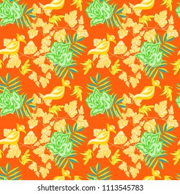beautiful flowers seamless color pattern vector illustration for your design