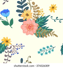Beautiful flowers. seamless pattern