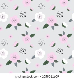Beautiful flowers seamless pattern background can be used for wrapping paper, invitation card for wedding,wallpaper and textile. Vector illustration
