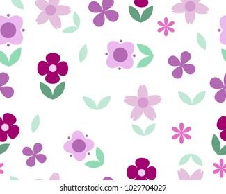 Beautiful flowers seamless pattern on white background. vector illustration flora background