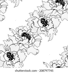 Beautiful flowers seamless pattern on white background vector illustration