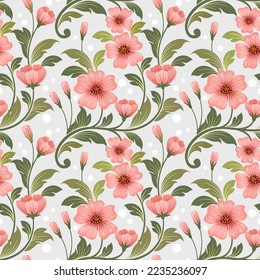 Beautiful flowers seamless pattern. This pattern can be used for fabric textile wallpaper.