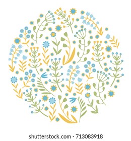 Beautiful Flowers set. Vector Illustration.