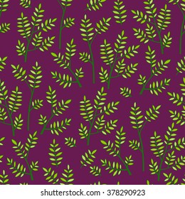 Beautiful Flowers set, Vector seamless pattern.