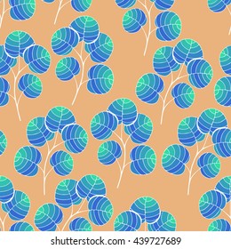 Beautiful Flowers set, Vector seamless pattern.
