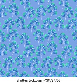Beautiful Flowers set, Vector seamless pattern.
