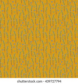 Beautiful Flowers set, Vector seamless pattern.
