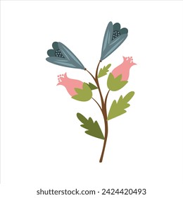 beautiful flowers simple flat vector