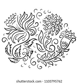 Beautiful flowers. Sketch. Vector illustration