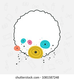 Beautiful flowers and space for your message on father's day, Father's day doodle element background. 