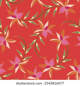 Beautiful flowers, sweet soft tones Hand drawn seamless pattern on a light background Design ideas for fabric, textiles, gift wrap, wallpaper.