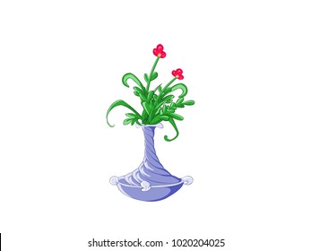 Beautiful Flowers in Vase vector 