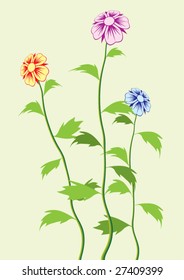 Beautiful flowers. Vector.