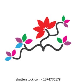 beautiful  flowers vector isolated on white. colorful flower icon illustration. decorations for logo or background.