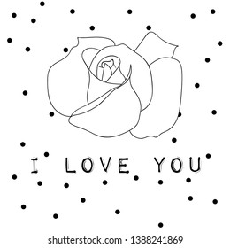 Beautiful flowers Vector line art flowers card black and white  background sale card