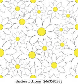 Beautiful flowers vintage seamless pattern 